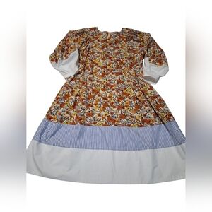 Tory Burch Mix Pattern Long Sleeve Blossom Ditsy Dress Size 6